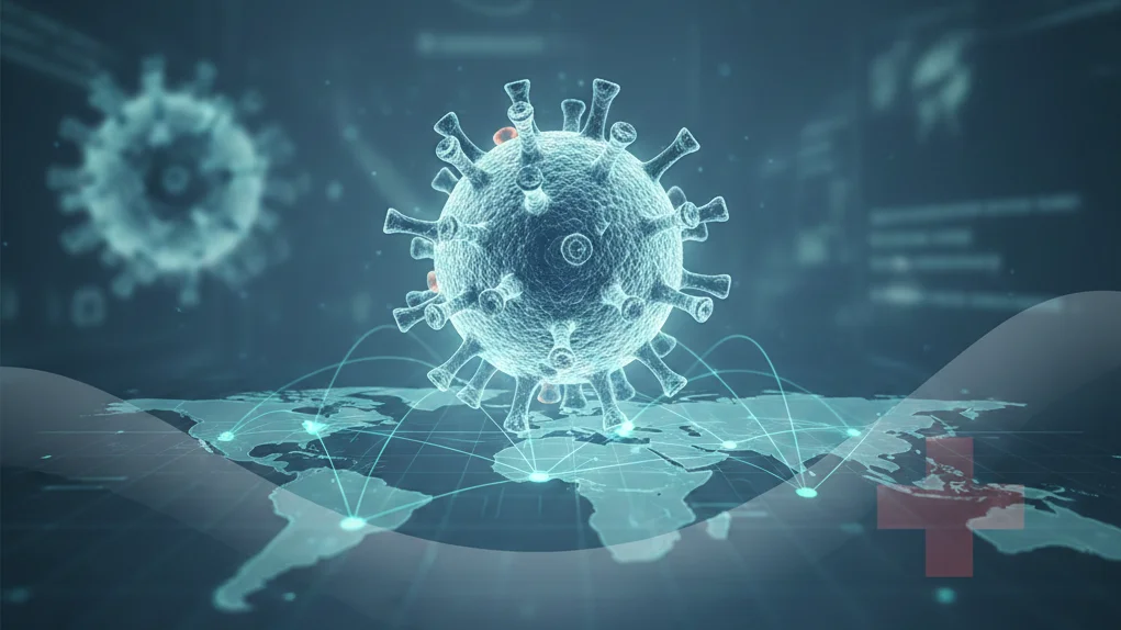 Imagen editorial que representa al virus Nipah como una amenaza infecciosa monitoreada por las autoridades sanitarias