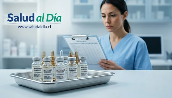 Frascos ampolla de antibiótico inyectable en contexto de alerta farmacéutica del ISP