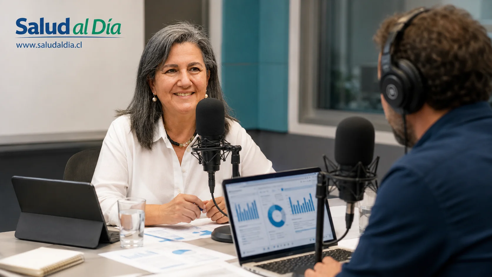 Ministra de Salud May Chomali durante entrevista sobre financiamiento sanitario, medicamentos y prevención