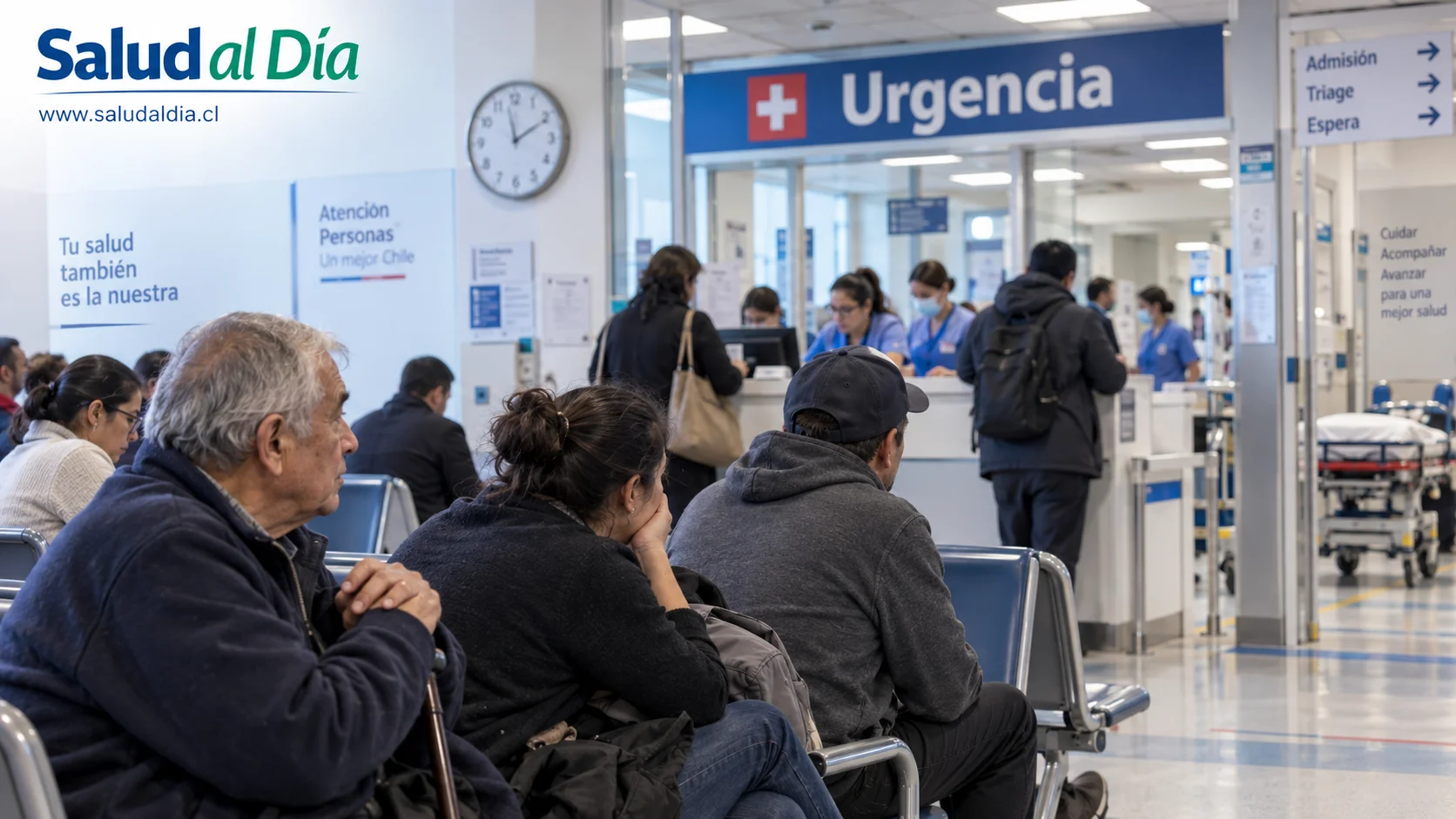 Pacientes esperando atención en el servicio de urgencia de un hospital público