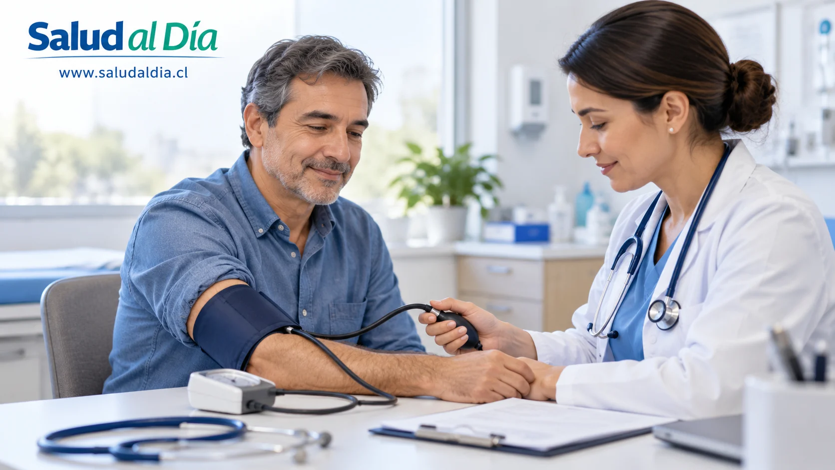 Persona adulta durante un control preventivo de presión arterial y salud cardiovascular